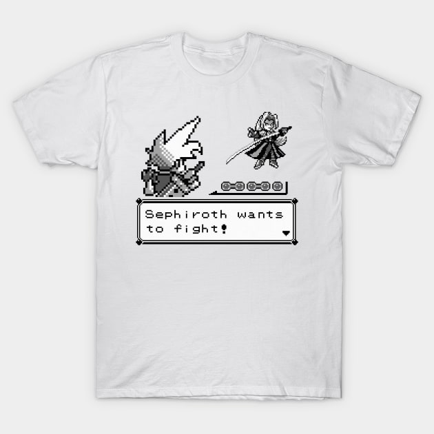 Pocket Fantasy VII - Sephiroth wants fo fight! T-Shirt by demonigote